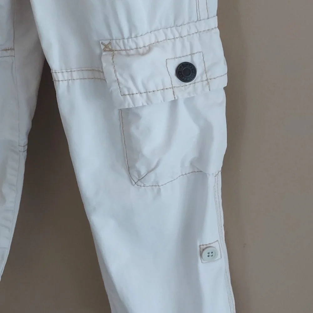 Old Navy light weight rolled up cargo pants adjustable waist - light beige - 3T